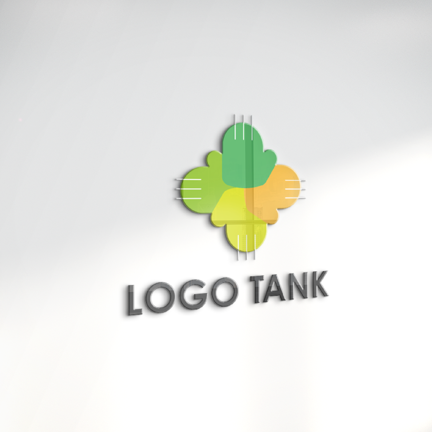 立体・カルプ看板 作成 | 重なり合う手のひらの支援ロゴ