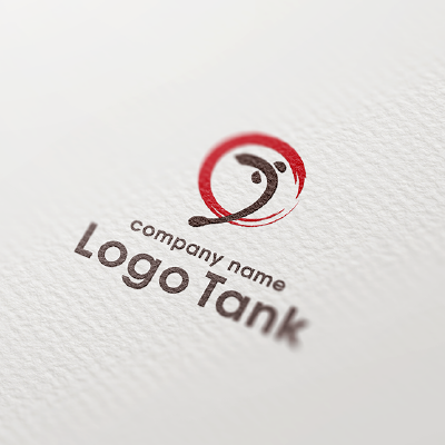 赤い円とうなぎのロゴ