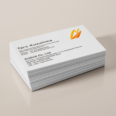 名刺・ショップカード 作成 | 黄色とオレンジの道ロゴ