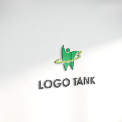 立体・カルプ看板 作成 | 緑の人型と輪のロゴ