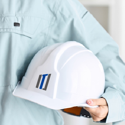 ヘルメット、ステッカー 作成 | IとTの建築ロゴ