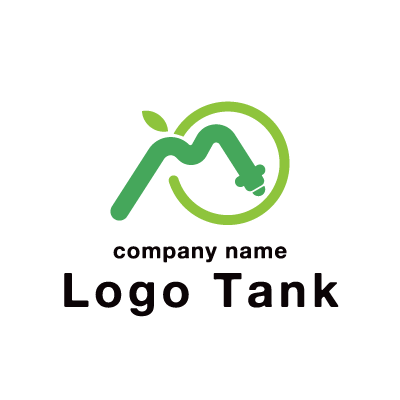 緑のMと内視鏡のロゴ