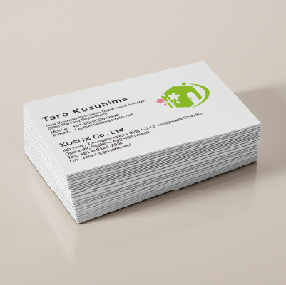 名刺・ショップカード作成 | 建物と桜の木をイメージしたロゴ