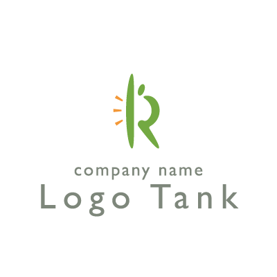 Rをモチーフとした体を伸ばす人