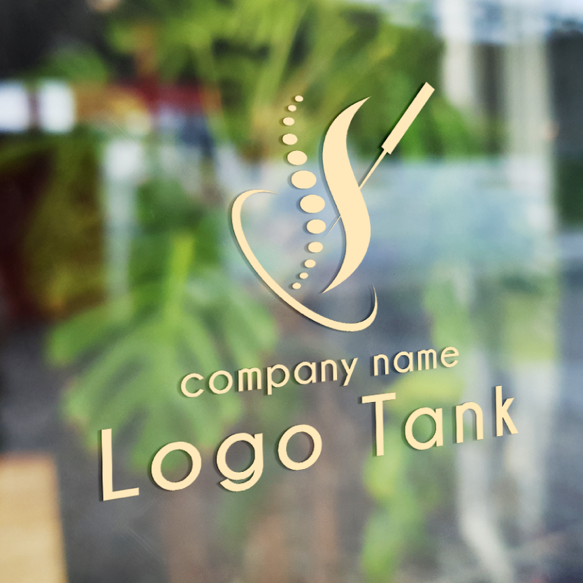 鍼灸をイメージしたロゴ 鍼灸/鍼/背骨/背中/青/爽やか/シンプル/ナチュラル/接骨院/クリニック /,ロゴタンク,ロゴ,ロゴマーク,作成,制作