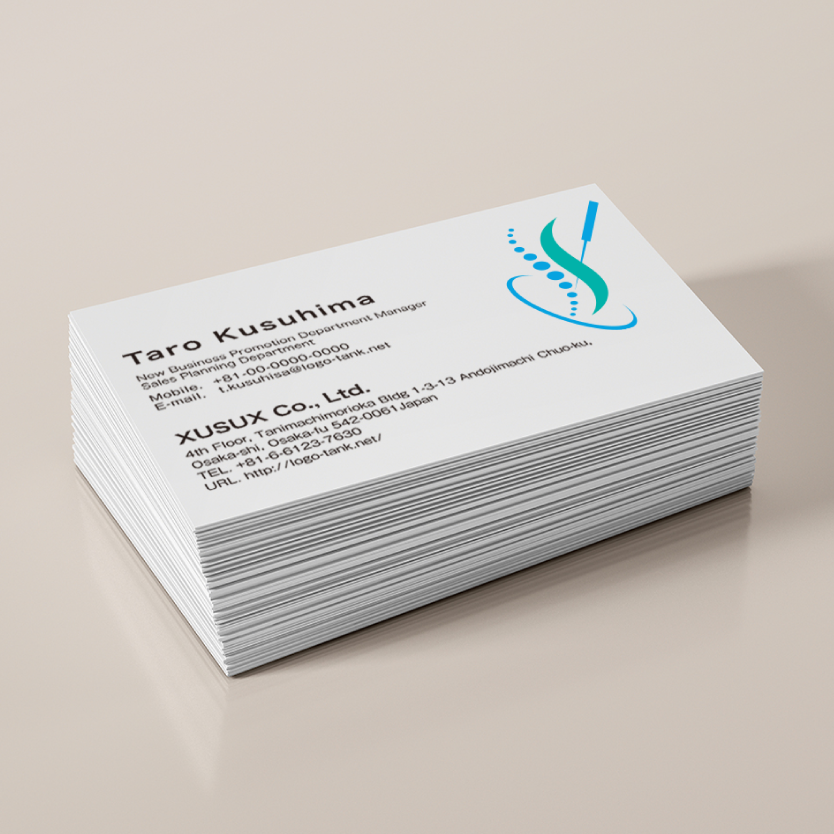 鍼灸をイメージしたロゴ 鍼灸/鍼/背骨/背中/青/爽やか/シンプル/ナチュラル/接骨院/クリニック /,ロゴタンク,ロゴ,ロゴマーク,作成,制作