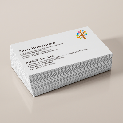 名刺・ショップカード 作成 | カラフルな木のロゴ