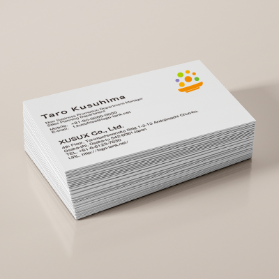 名刺・ショップカード 作成 | 皿と食べ物のロゴ