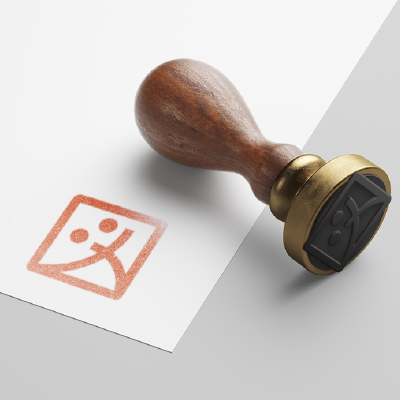 ゴム印・スタンプ作成 | 人と枠のロゴ