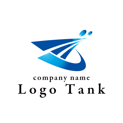 未来へ進むブルーのロゴ