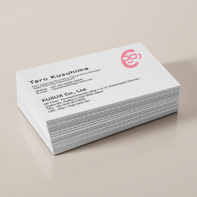 名刺・ショップカード 作成 | 笑顔と眼鏡のロゴ