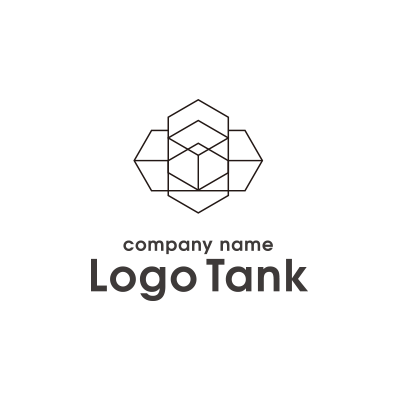 幾何学フラワーキューブロゴ