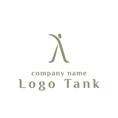 Aをモチーフとしたヨガをする人