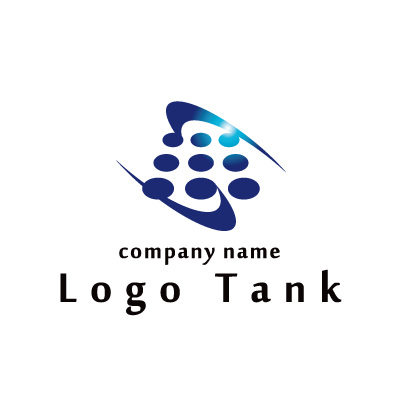 アルファベットのSとドットを用いた抽象的なロゴ