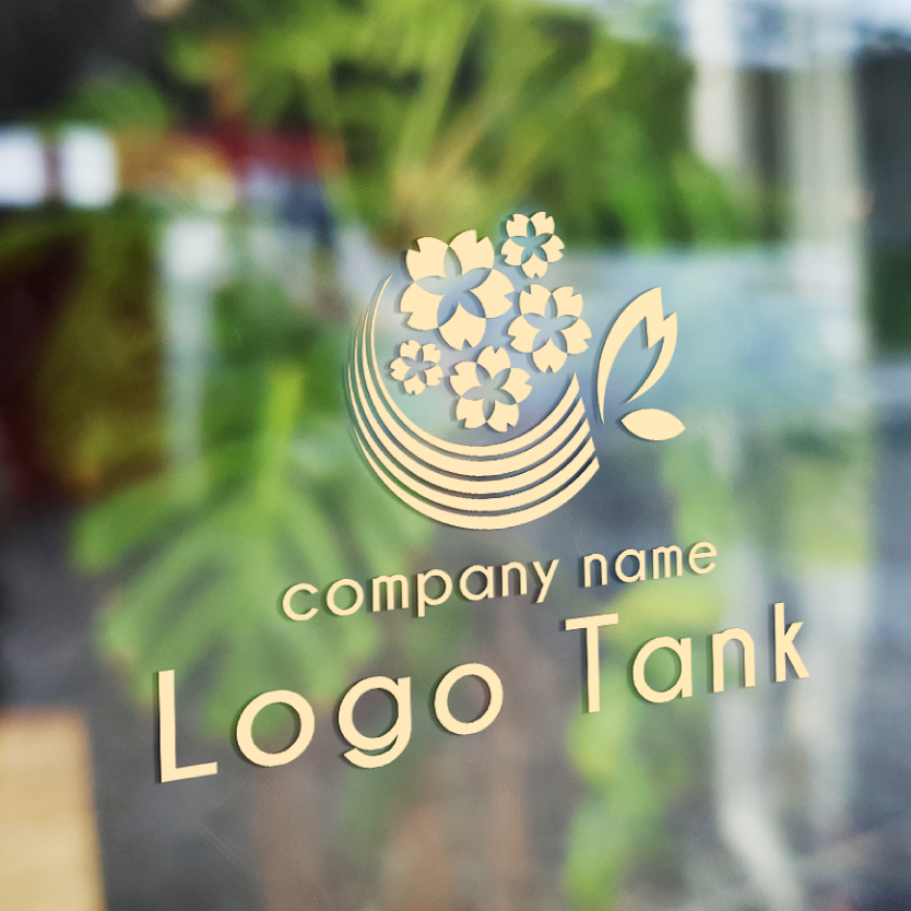 桜のロゴ 桜/春/優しさ/温かさ/軽やか/爽やか/花/シンプル/ナチュラル/自然/憩い/安らぎ/安心/信頼/ /,ロゴタンク,ロゴ,ロゴマーク,作成,制作