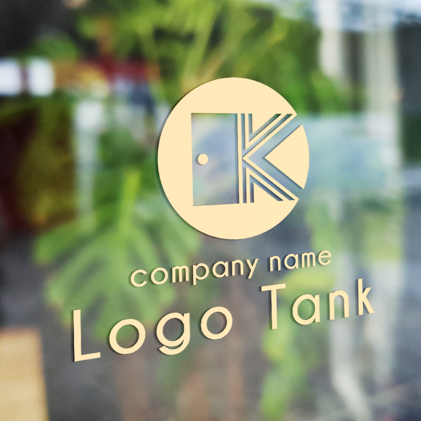 Kと扉の組み合わせ K/扉/未来/開く/解決/導く/希望/ポジティブ/シンプル/モダン/クール/黒/ /,ロゴタンク,ロゴ,ロゴマーク,作成,制作