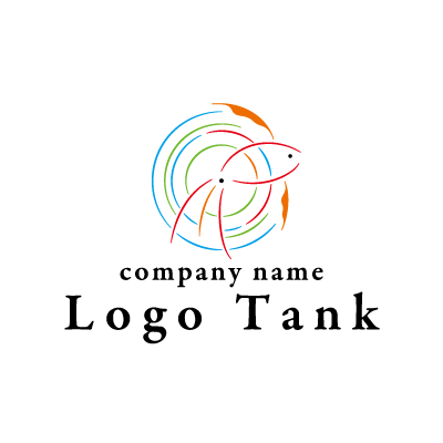 水の波紋と金魚のロゴ