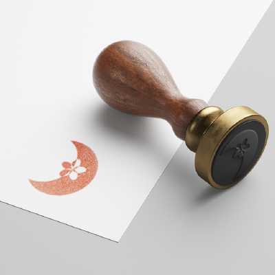 ゴム印・スタンプ作成 | 月と桜のロゴ