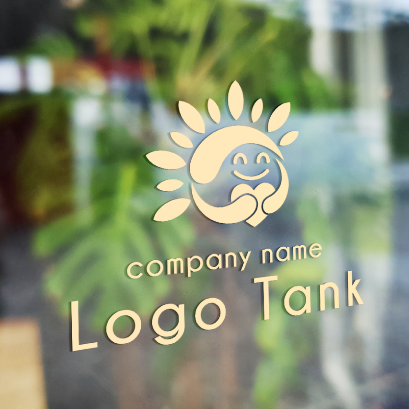 温もり抱えた太陽 太陽/温もり/安心/信頼/ハート/元気/パワー/笑顔/親しみ/ポジティブ/クリニック/教育/スクール/セラピー/介護/福祉/医療/病院/ /,ロゴタンク,ロゴ,ロゴマーク,作成,制作