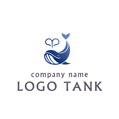 ハートの潮を吹くクジラ