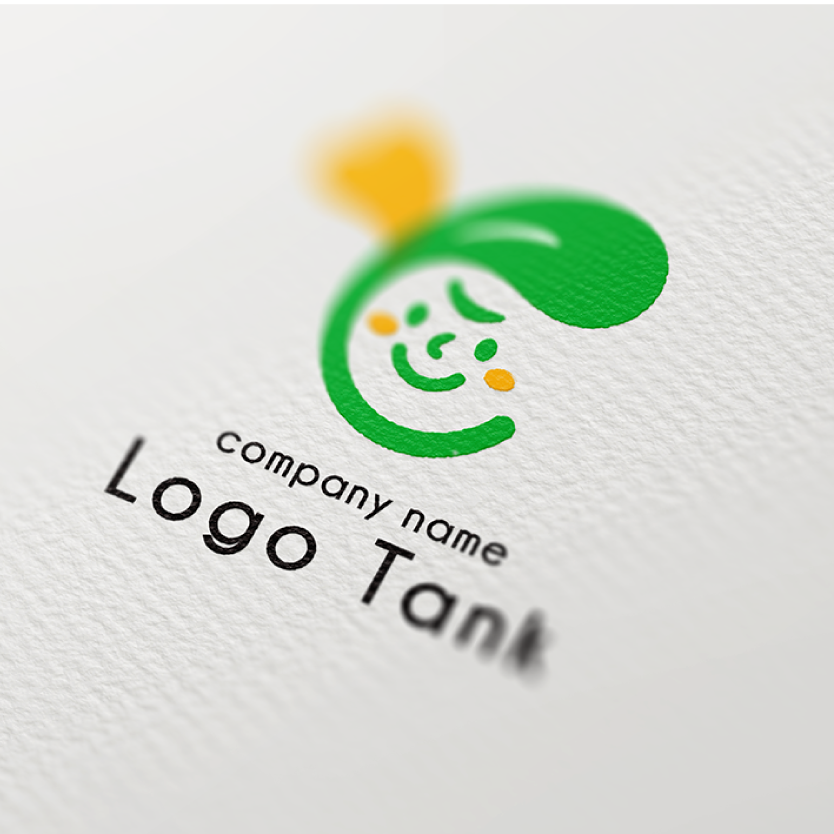 新芽、誕生、子供の笑顔をイメージしたロゴマーク 新芽 / 子供 / child / 保育園 / 幼稚園 / 笑顔 / スマイル / smile / 緑 / green / オレンジ / orange / ナチュラル / natural / 双葉 / 誕生 / 希望 / ハート / heart / あたたかい / 心 / ぬくもり / 親しみやすい / 可愛い / やわらかい /,ロゴタンク,ロゴ,ロゴマーク,作成,制作