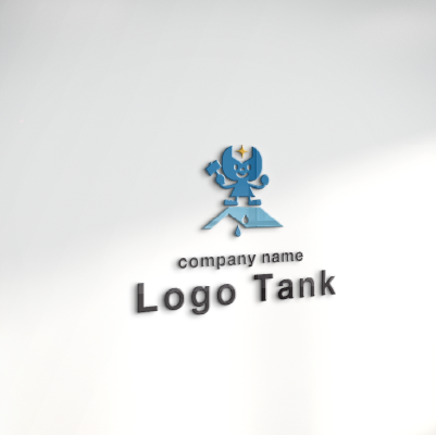 立体・カルプ看板作成 | 工具を擬人化した屋根修理をイメージしたロゴ