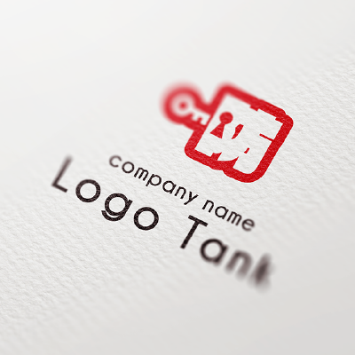 「防」の文字と鍵・鍵穴をモチーフにしたロゴ