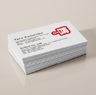 名刺・ショップカード作成 | 「防」の文字と鍵・鍵穴をモチーフにしたロゴ