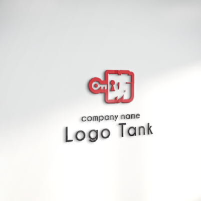 立体・カルプ看板作成 | 「防」の文字と鍵・鍵穴をモチーフにしたロゴ