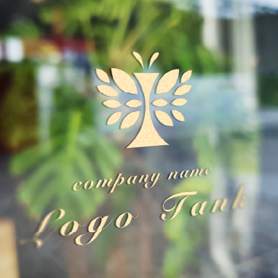 カッティングシート作成 | アルファベットのIと樹木・蝶のイメージをモチーフにしたロゴ