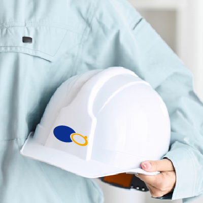 ヘルメット、ステッカー 作成 | 地球と繋がりのロゴ