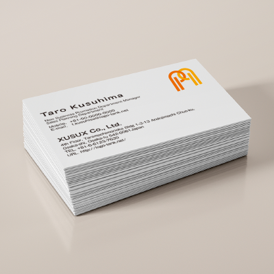 名刺・ショップカード 作成 | Mと繋がりのロゴ