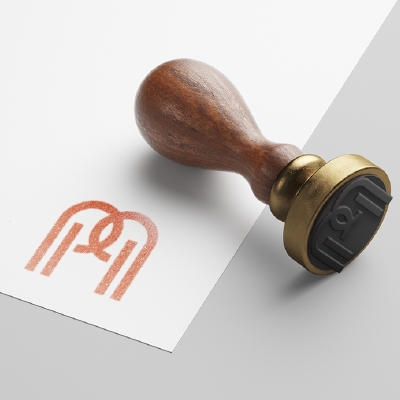 ゴム印・スタンプ作成 | Mと繋がりのロゴ