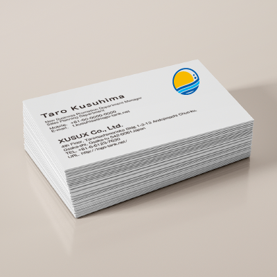 名刺・ショップカード 作成 | 太陽と波のロゴ