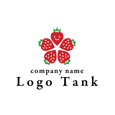 いちごと笑顔・王冠をモチーフにしたロゴ