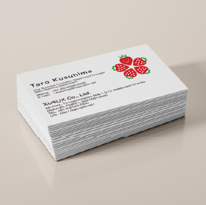 名刺・ショップカード作成 | いちごと笑顔・王冠をモチーフにしたロゴ