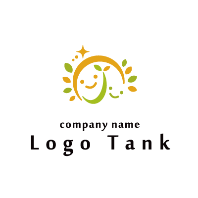 「の」の文字と太陽・笑顔・双葉をモチーフにしたロゴ