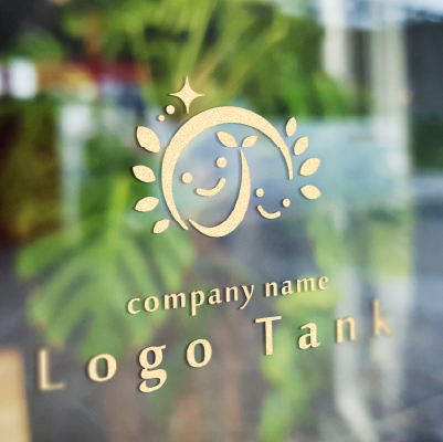 カッティングシート作成 | 「の」の文字と太陽・笑顔・双葉をモチーフにしたロゴ