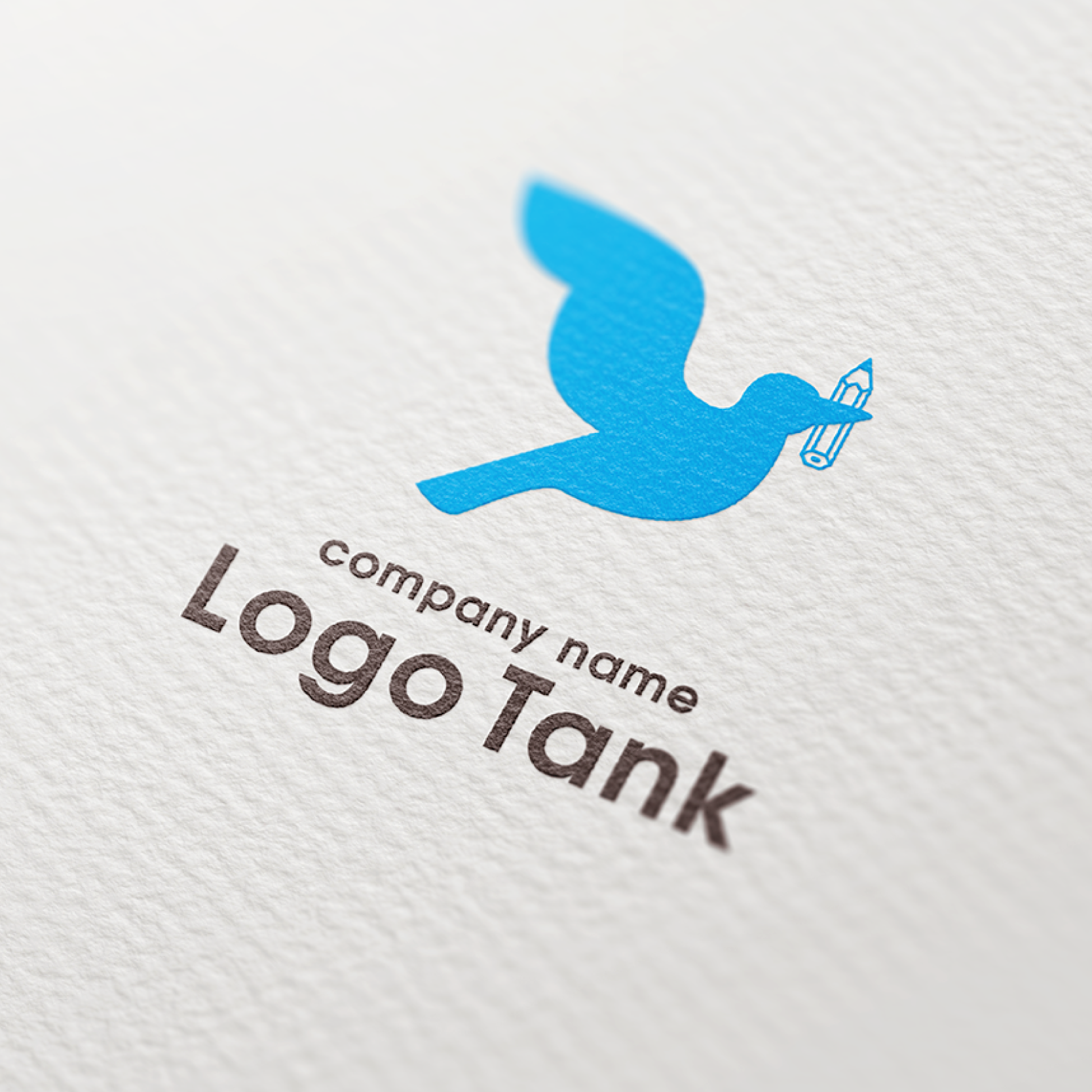 青い鳥と鉛筆のロゴ