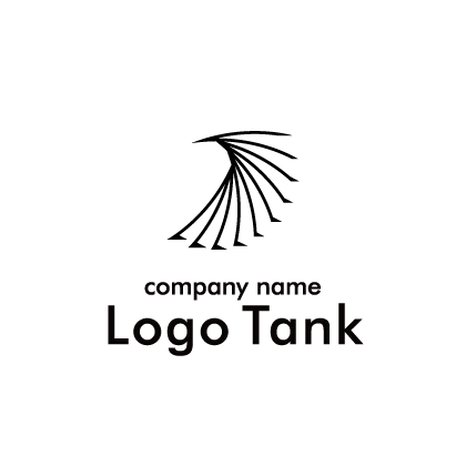 中心から広がる曲線のロゴ