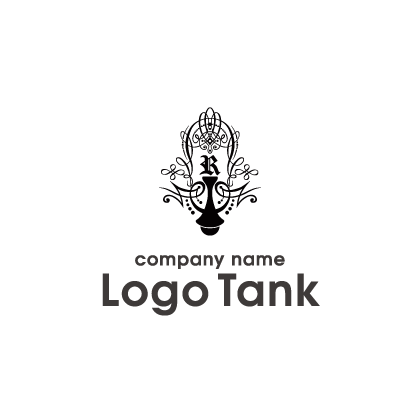 繊細な「R」の装飾が施されたクラシックなロゴ