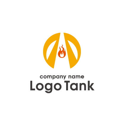 炎を組み合わせた「A」のロゴ