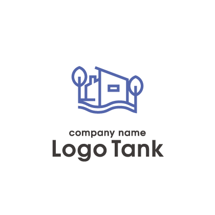 建築図面をイメージしたモダンで柔らかなロゴ