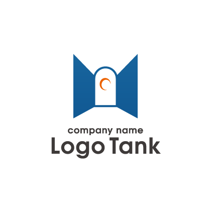 中央の曲線が開放感と歓迎の意を表す安定したロゴ