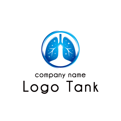 肺の健康、呼吸器モチーフのロゴ