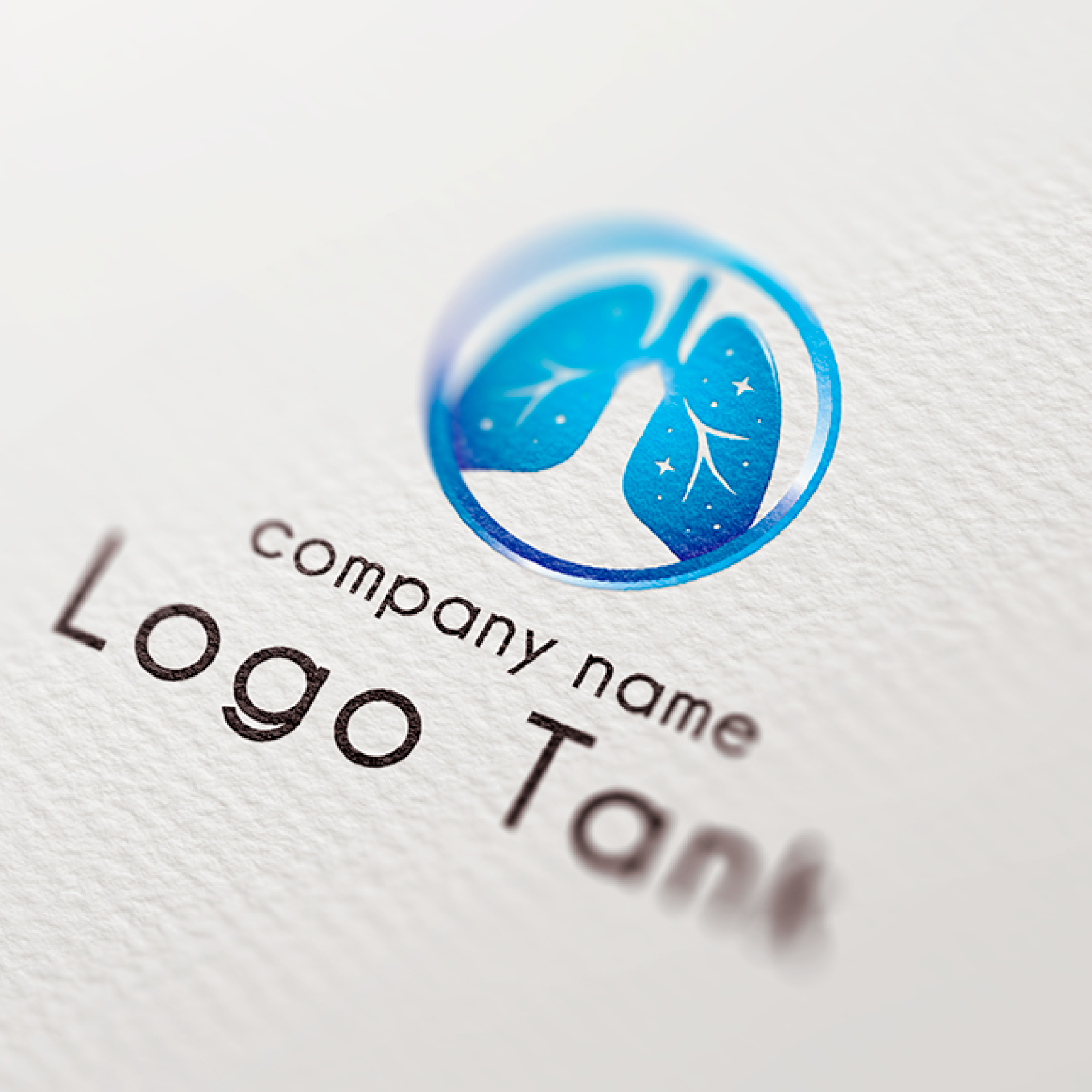 肺の健康、呼吸器モチーフのロゴ