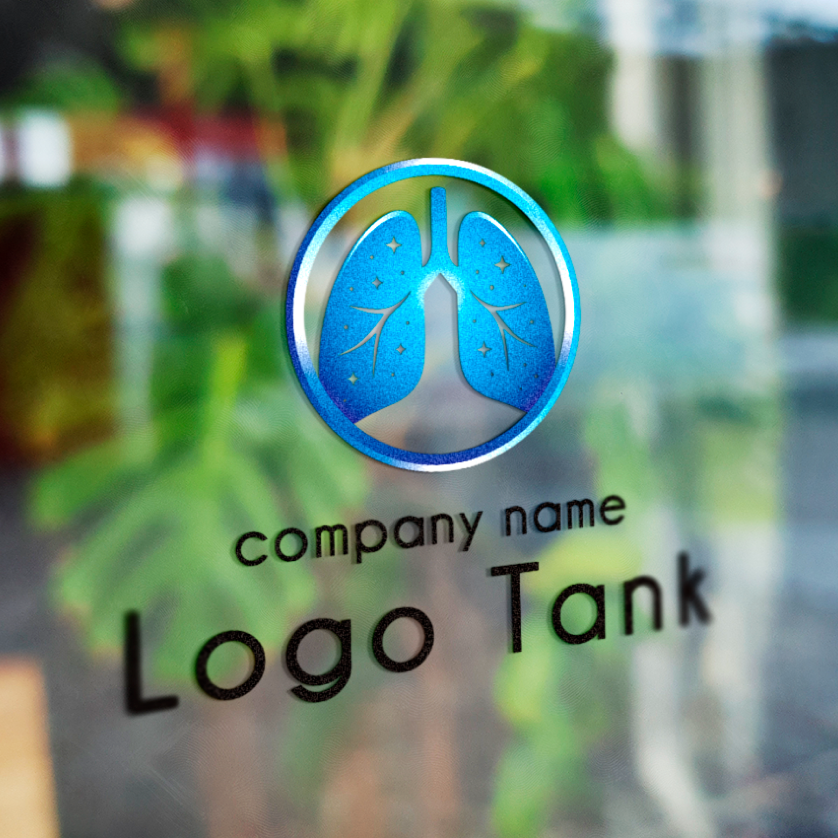 カッティングシート 作成 | 肺の健康、呼吸器モチーフのロゴ