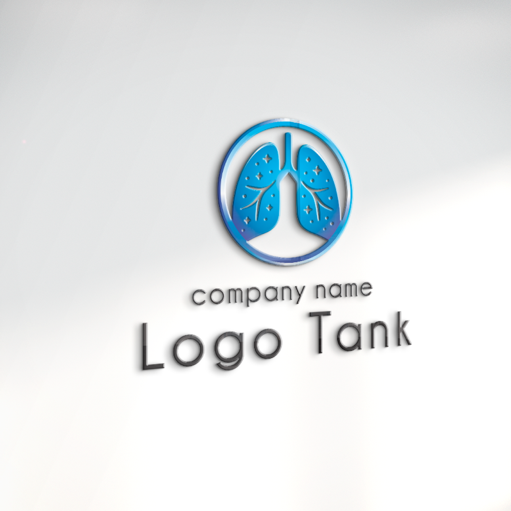 立体・カルプ看板 | 肺の健康、呼吸器モチーフのロゴ