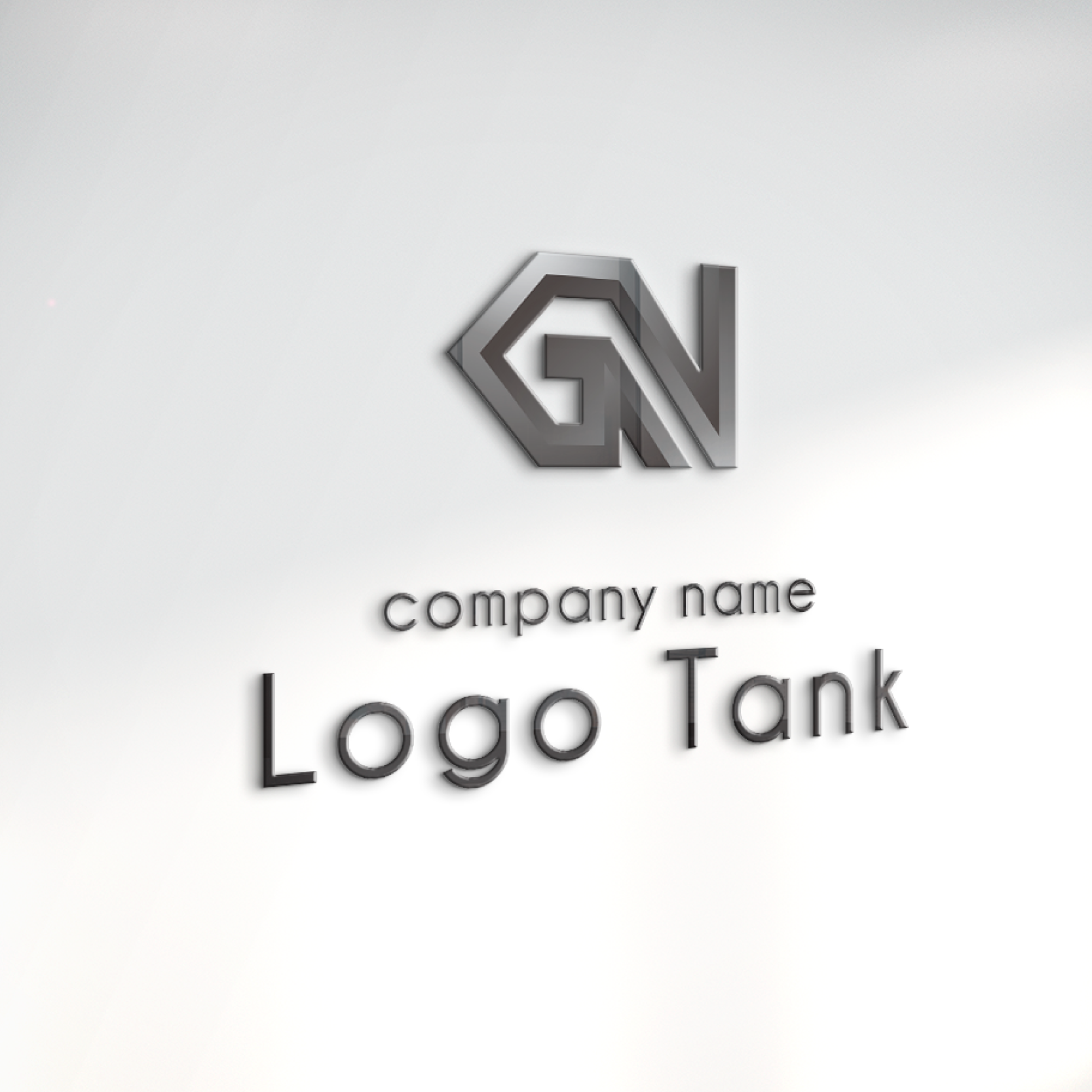 立体・カルプ看板 | GNモチーフの立体感・光沢感のあるロゴ