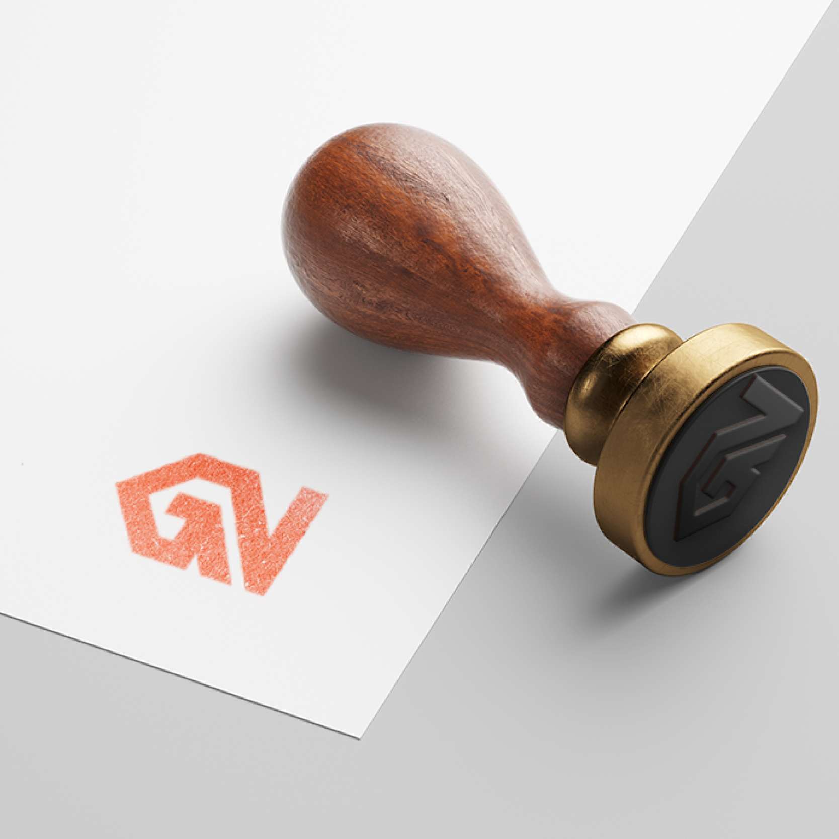 ゴム印・スタンプ作成 | GNモチーフの立体感・光沢感のあるロゴ